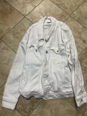 Lane Bryant White Denim Jacket Size 22 – Classic Stretch Jean Jacket